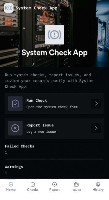 System Check App Template