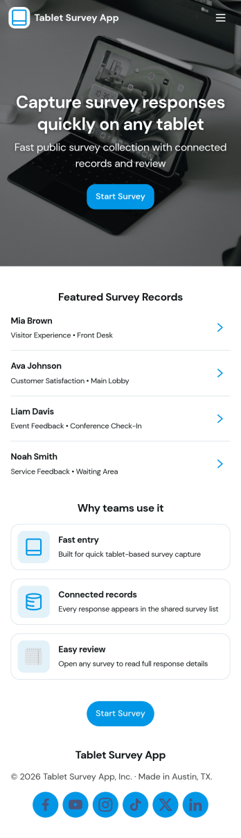 Tablet Survey App Template