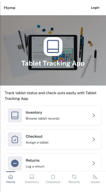 Tablet Tracking App Template