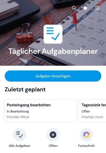 Tägliche Aufgabenplaner-App