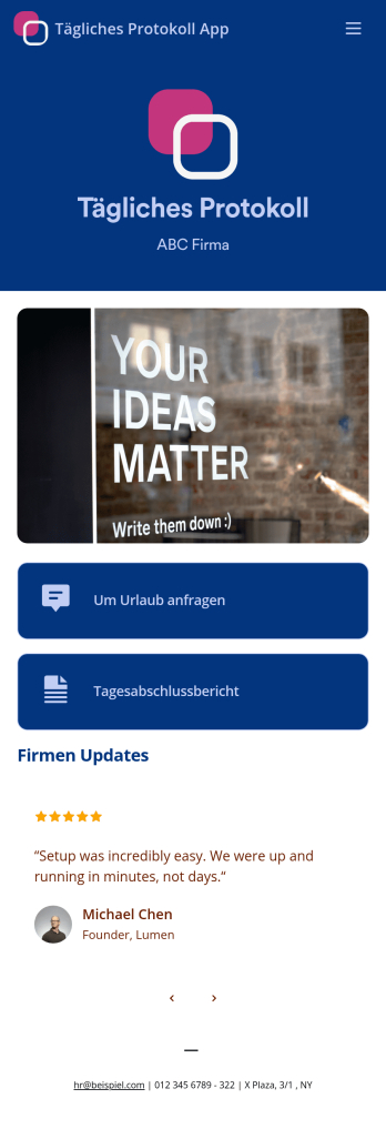Tägliches Protokoll App