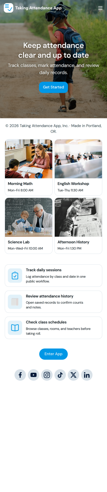 Taking Attendance App Template