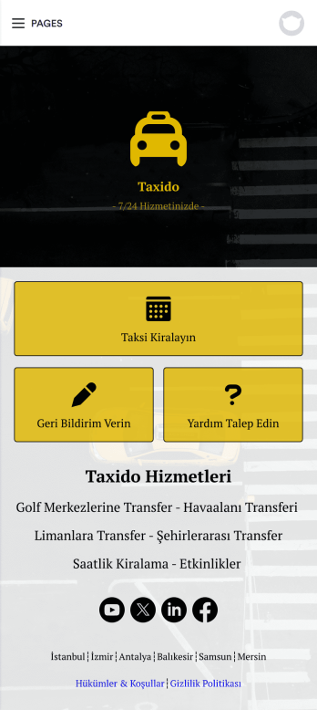 Taksi Kiralama Uygulaması Template