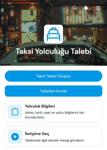 Taksi Yolculuğu Talep Uygulama Șablonu