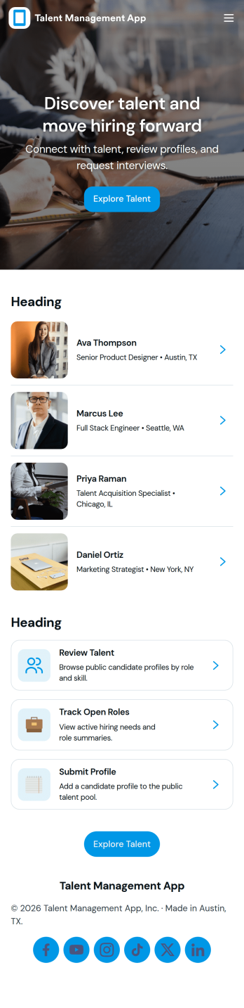 Talent Management App Template