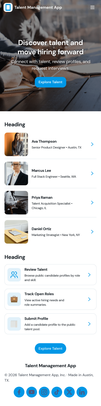 Talent Management App Template