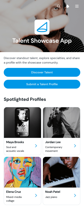 Talent Showcase App Template