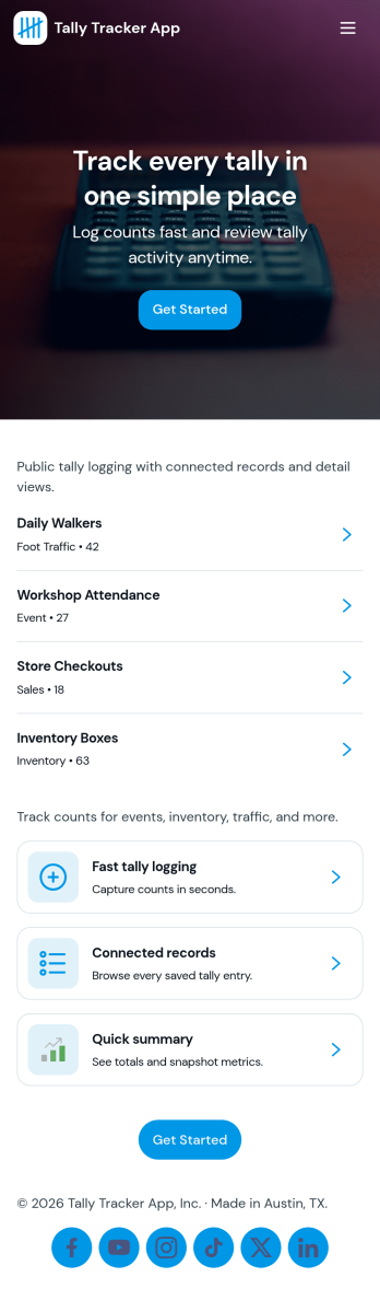 Tally Tracker App Template