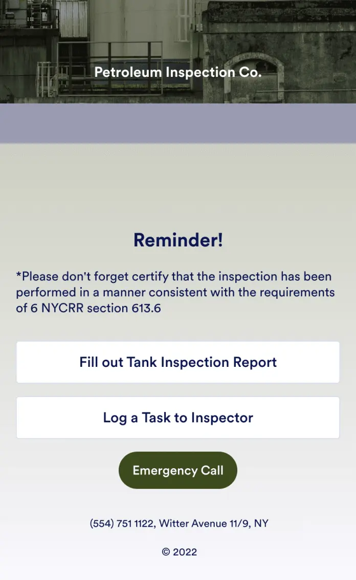 Tank Inspection App