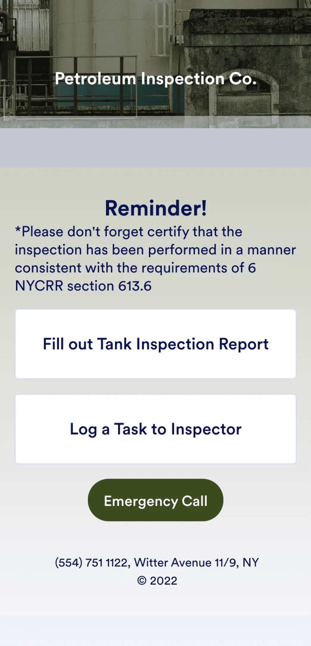 Tank Inspection App