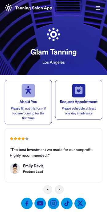 Tanning Salon App Template