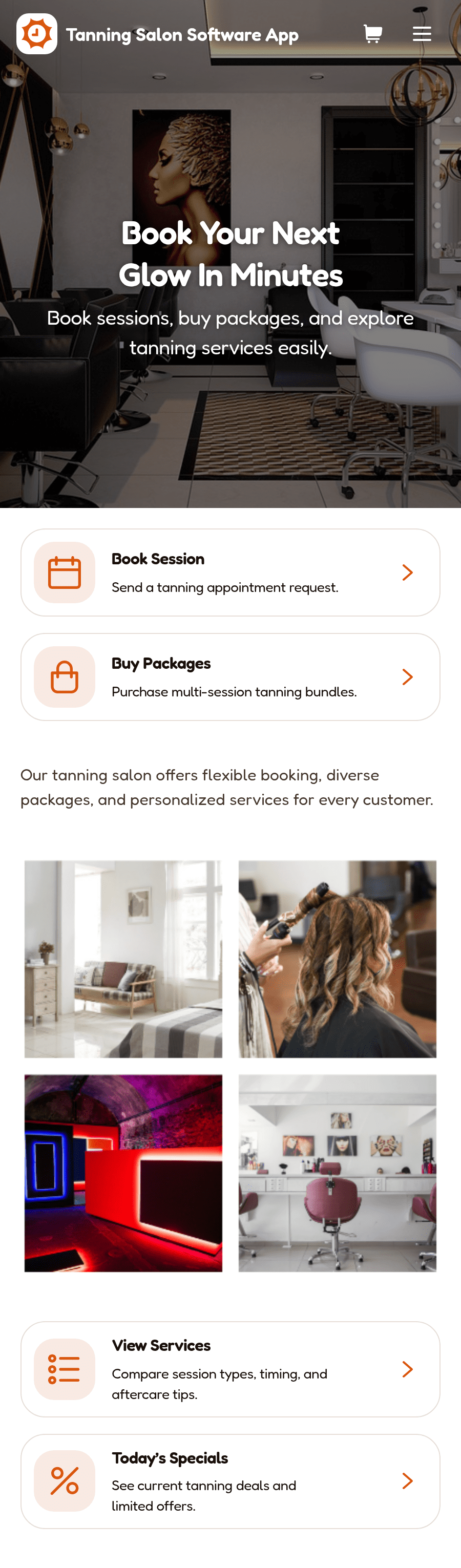 Tanning Salon Software App Template | Jotform