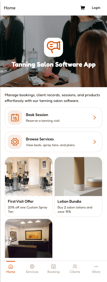 Tanning Salon Software App Template