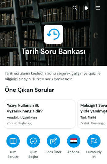 Tarih Soru Bankası Uygulama Șablonu