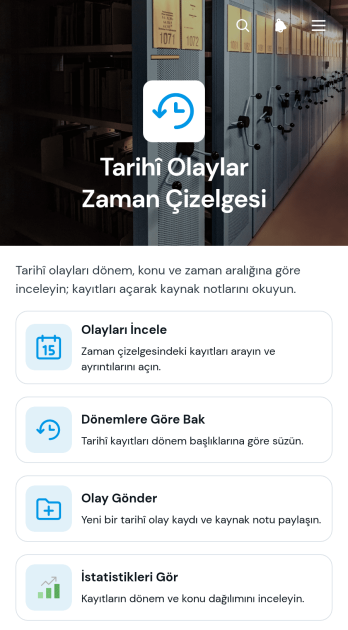 Tarihî Olaylar Zaman Çizelgesi Uygulama Șablonu