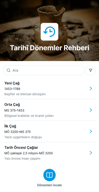 Tarihsel Dönemler Rehberi Uygulama Șablonu
