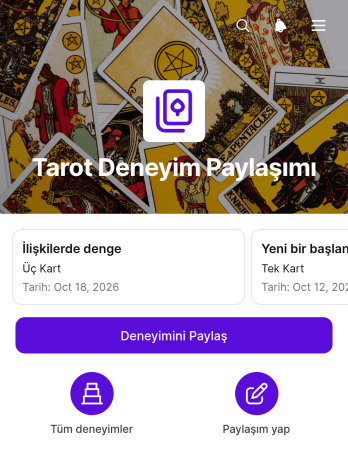 Tarot Deneyimi Paylaşım Uygulama Șablonu