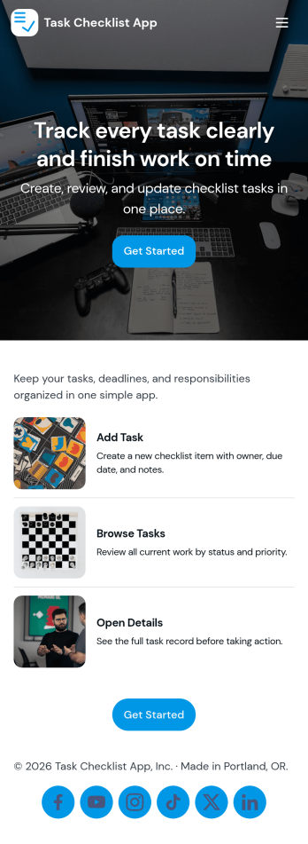 Task Checklist App Template