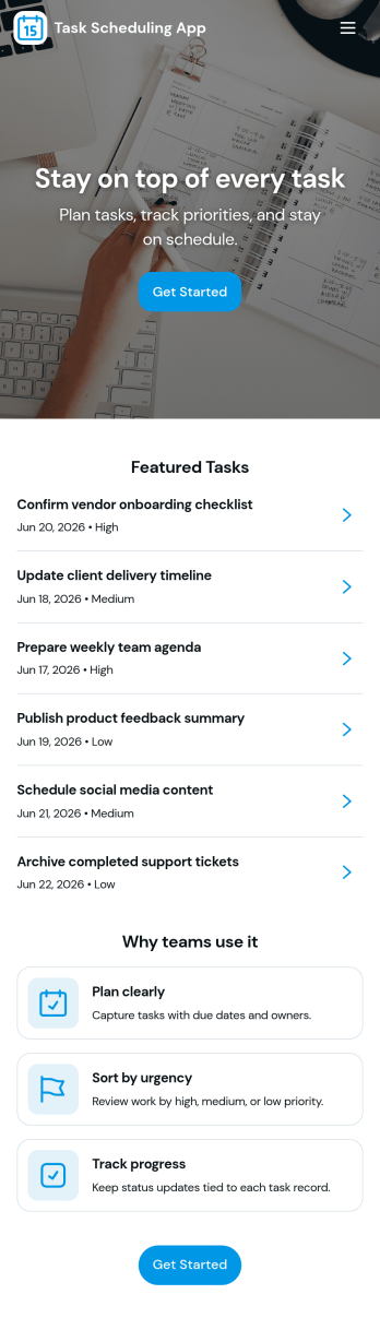 Task Scheduling App Template