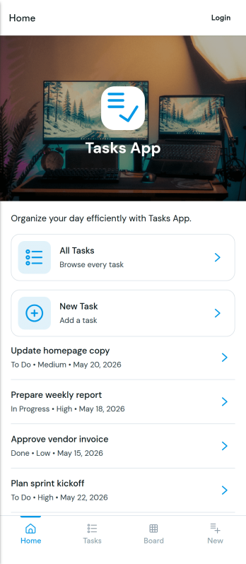 Tasks App Template