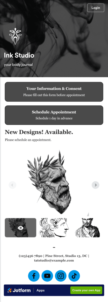 Tattoo Booking App Template