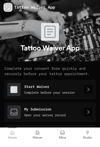 Tattoo Waiver App Template