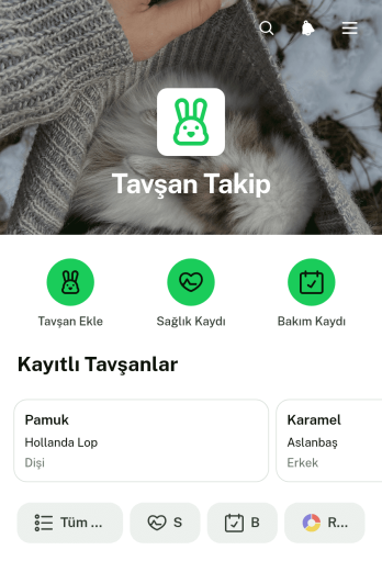 Tavşan Takip Uygulama Șablonu