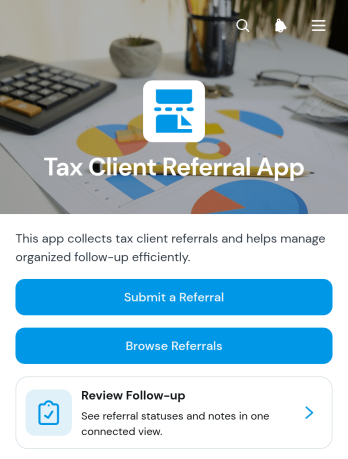 Tax Client Referral App Template