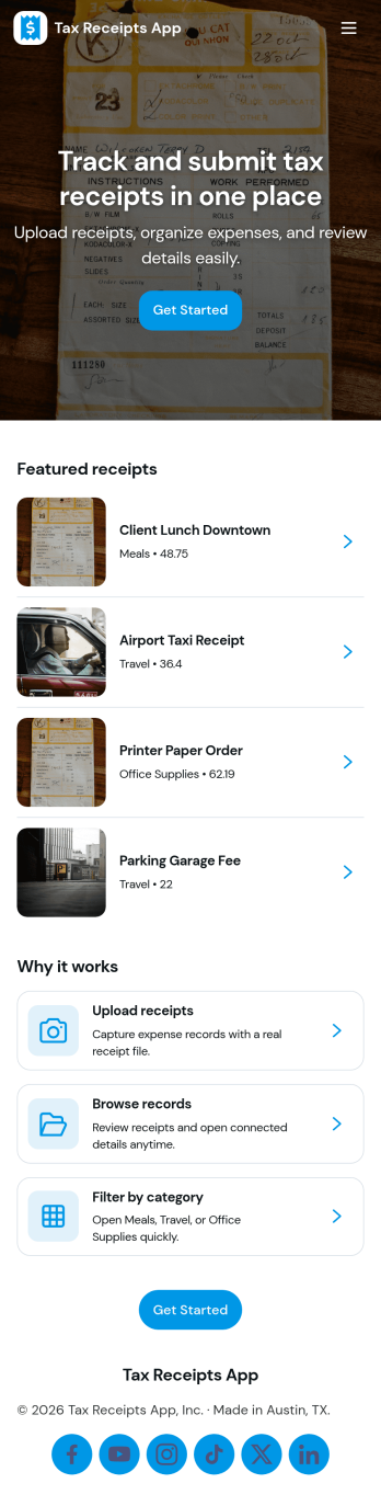 Tax Receipts App Template