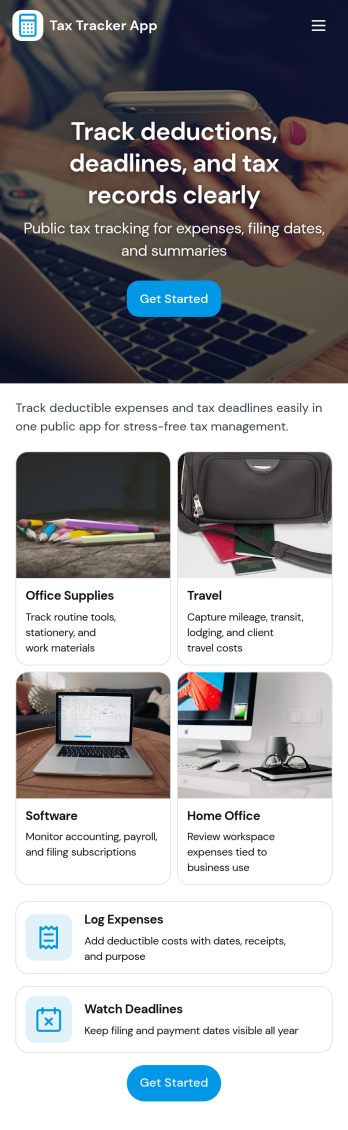 Tax Tracker App Template