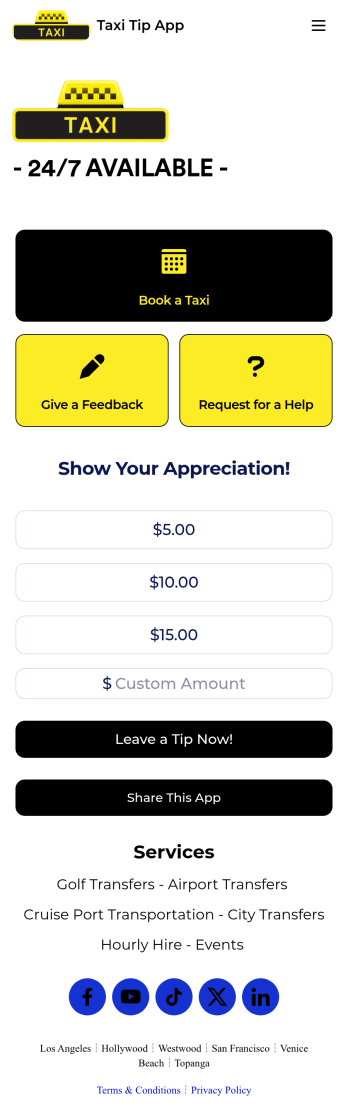 Taxi Tip App Template