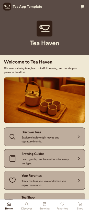 Tea App Template