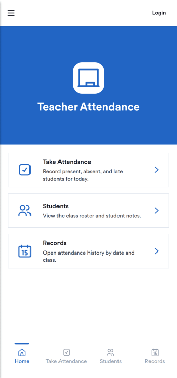 Teacher Attendance App Template
