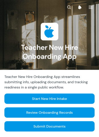 Teacher New Hire Onboarding App Template