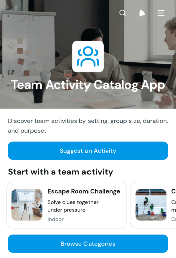 Team Activity Catalog App Template