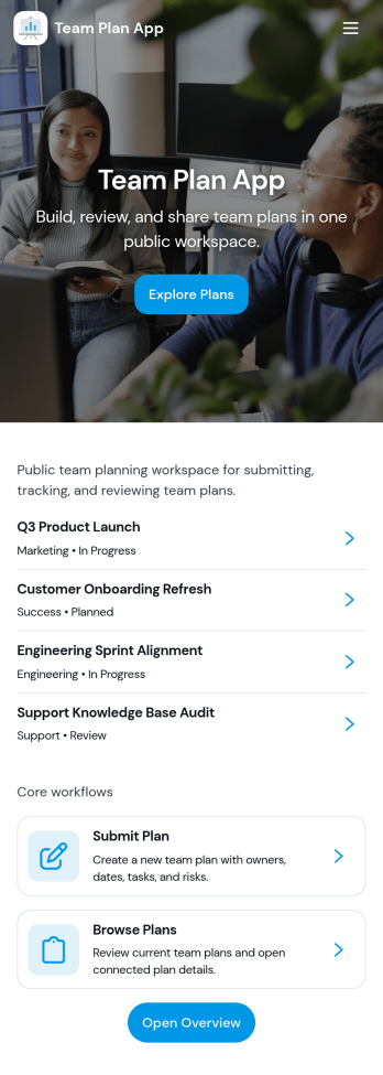 Team Plan App Template
