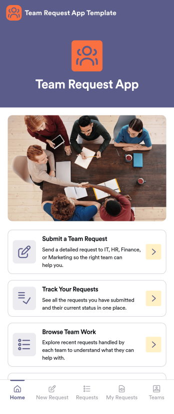 Team Request App Template