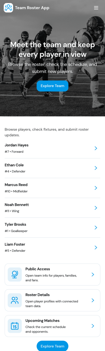 Team Roster App Template