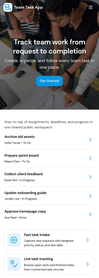 Team Task App Template