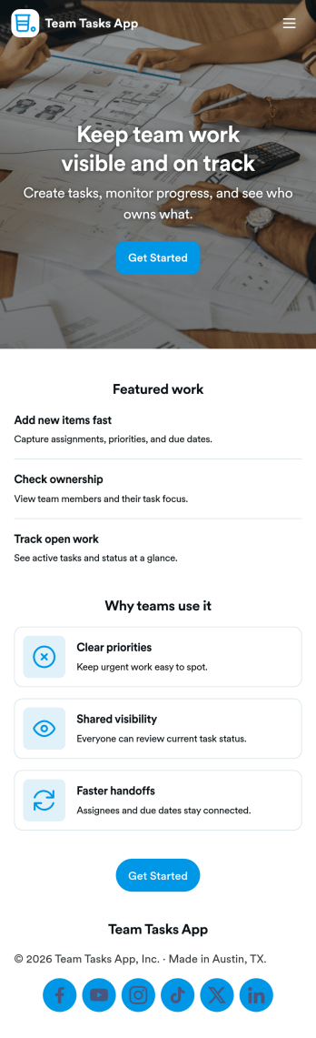 Team Tasks App Template