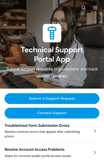 Technical Support Portal App Template