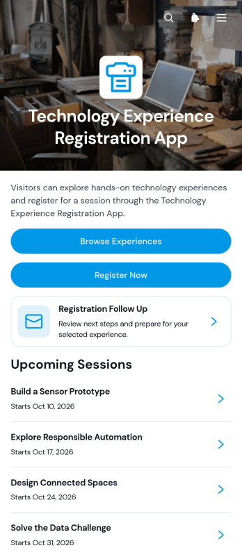 Technology Experience Registration App Template