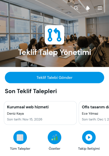Teklif Talebi Yönetim Uygulama Șablonu