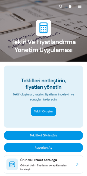 Teklif ve Fiyatlandırma Yönetimi Uygulama Șablonu