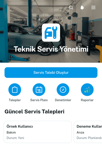Teknik Servis Yönetimi Uygulama Șablonu