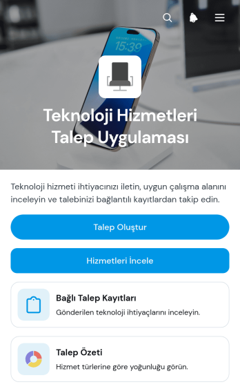 Teknoloji Hizmetleri Talep Uygulama Șablonu