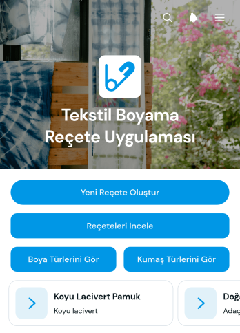 Tekstil Boya Reçetesi Uygulama Șablonu