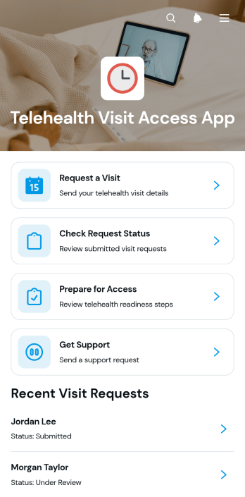 Telehealth Visit Access App Template
