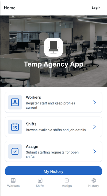 Temp Agency App Template