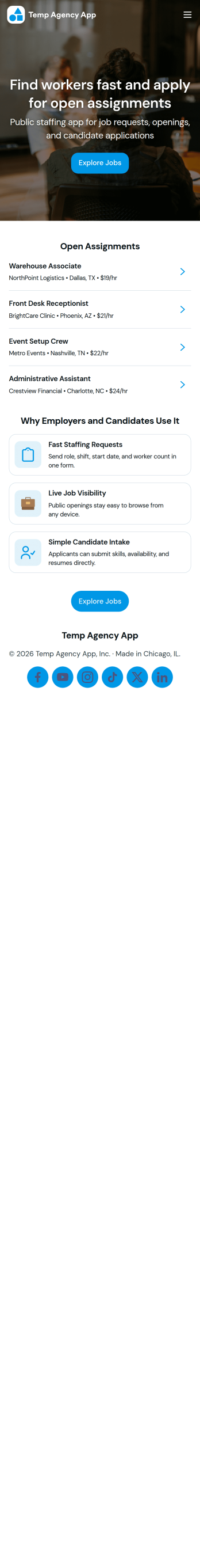 Temp Agency App Template